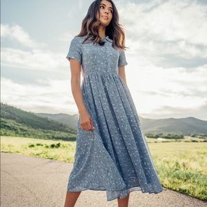 NEW JessaKae Blue Midi Dress Lady Sybil Floral Dress